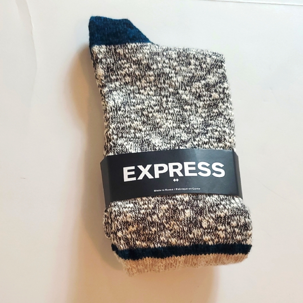Express Men's Black and Gray Socks